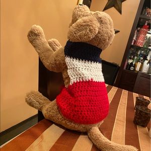 Handmade Crocheted Patriotic Dog Sweater